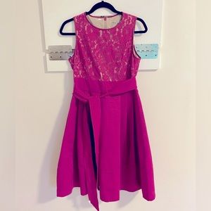 Eliza J berry fuschia lace special occasion dress